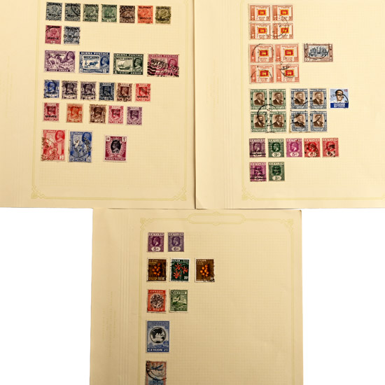 A Collection of Stamps from Burma & Ceylon