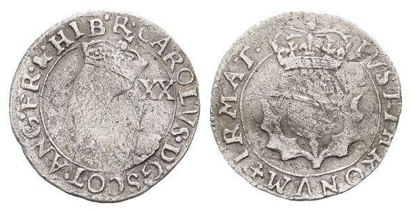 Scotland. Charles I AR Twenty Pence.