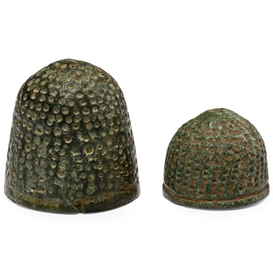 Medieval Bronze Beehive Thimble Group