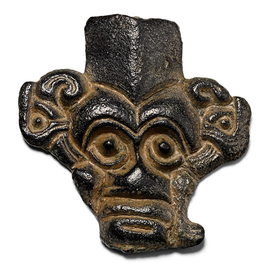 Anglo-Saxon Bronze Brooch Foot with Mask