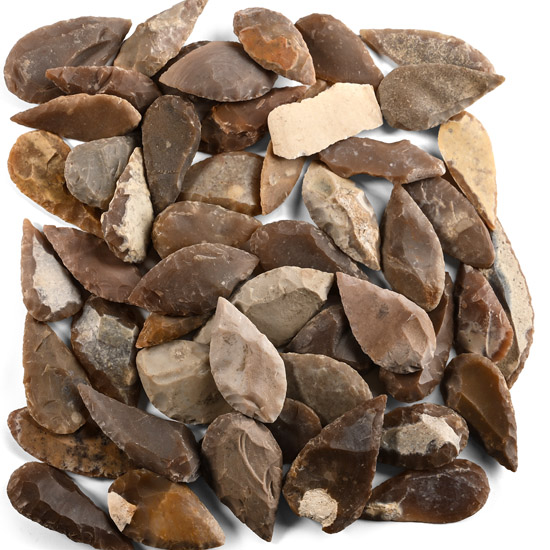 Stone Age Mixed Type Arrowhead Collection