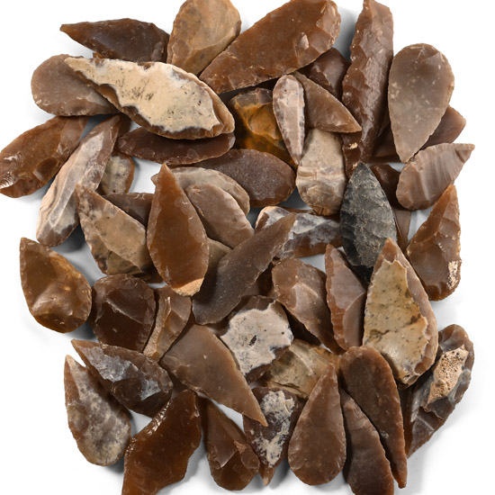 Stone Age Mixed Type Arrowhead Collection