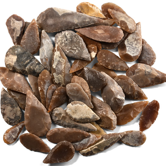 Stone Age Mixed Type Arrowhead Collection