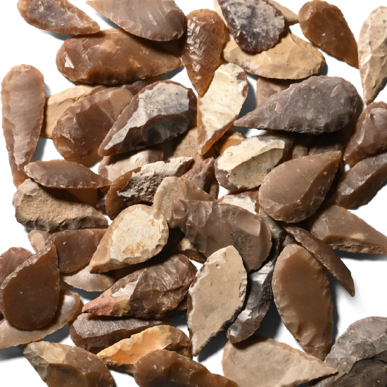 Stone Age Mixed Type Arrowhead Collection