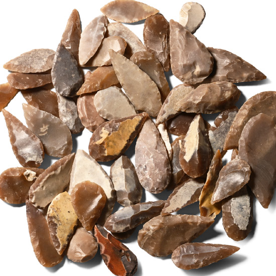 Stone Age Mixed Type Arrowhead Collection