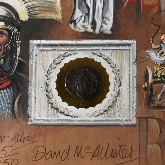 Silver Billon Roman Coin and Framed Limited Edition Print