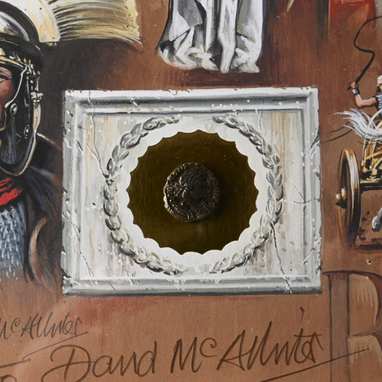 Bronze Roman Coin and Framed Limited Edition Print