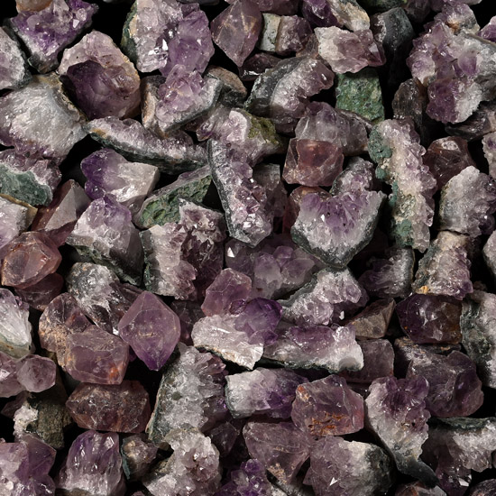 Large Group of One Hundred [100] Amethyst Crystal Sections