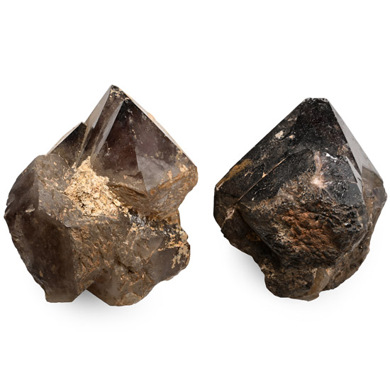 Two Massive Smoky Quartz Crystal Specimens
