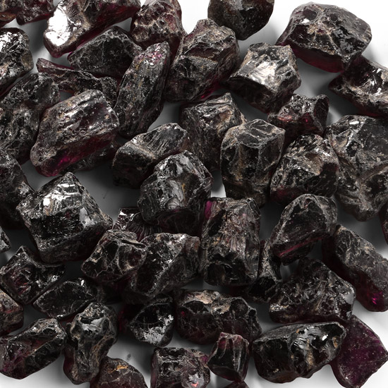 Group of Fifty [50] Natural Rough Garnet Crystals Totalling 250 Carats