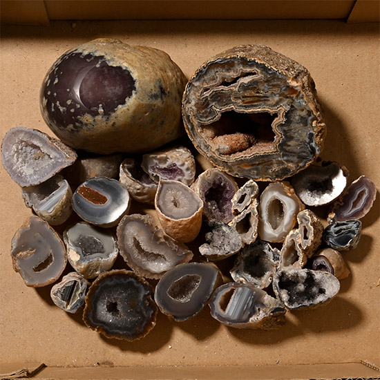 Group of Twenty-Seven [27] Cut and Polished Agate Geode Specimens