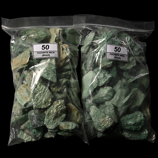 Group of One Hundred [100] Fuchsite Mica Mineral Specimens