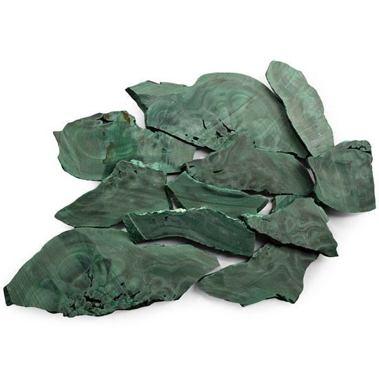 Group of Eleven [11] Cut Malachite Slices