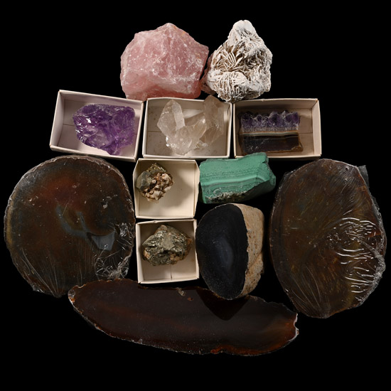 Group of Twelve [12] Minerals and Crystals