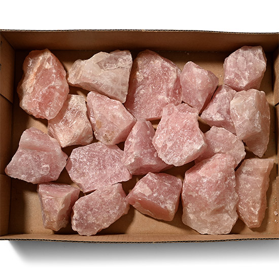 Box of Nineteen [19] Large Rose Quartz Specimens