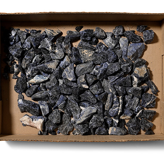 Box of Over One Hundred [100+] Blue Sodalite Specimens