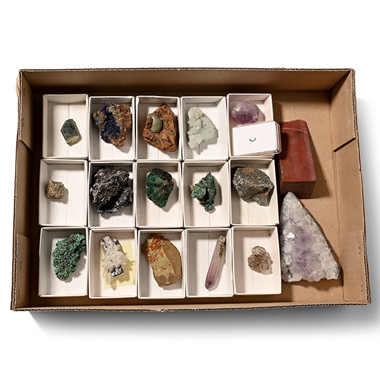 Box of Eighteen [18] Mineral and Crystal Specimen Collection