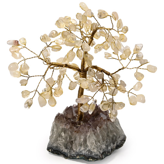 Quartz Gem Tree on Amethyst Crystal Geode Section