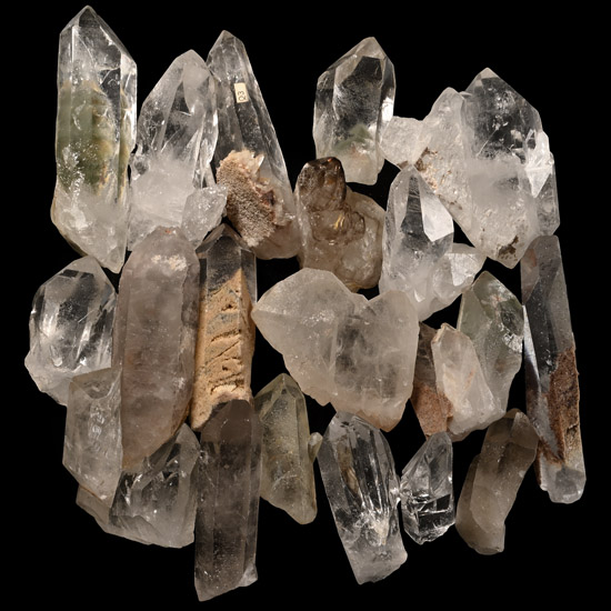 Group of Twenty [20] Large Rock Crystal Point Display Specimens