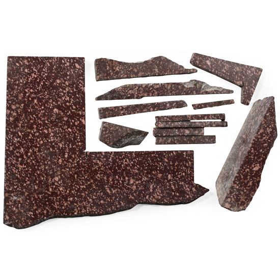 Historic Roman Cut and Polished Roman Imperial Porphyry Fragment Group