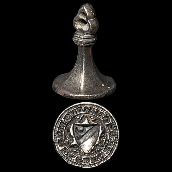 Medieval de Blanchfort or de Molay Family Personal Silver Heraldic Seal Matrix