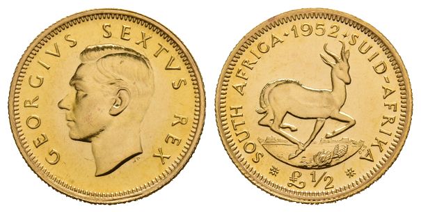 South Africa. George VI AV Proof Half Sovereign.