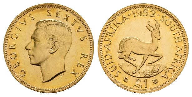 South Africa. George VI AV Proof Sovereign.