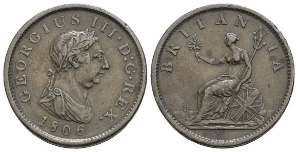 Great Britain. Hanover, George III CU Penny.