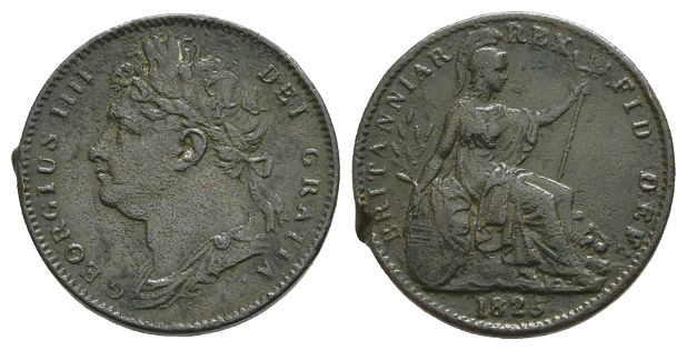 Great Britain. Hanover, George IV CU Farthing.