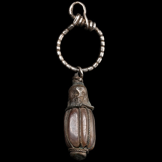 Scandinavian Viking Silver Pendant with Magical Amethyst Gem