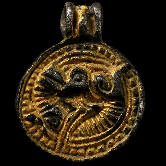 Scandinavian Viking Silver Pendant with Beast