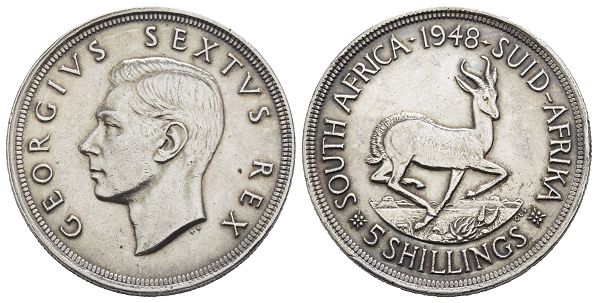 South Africa. George VI AR 5 Shillings.
