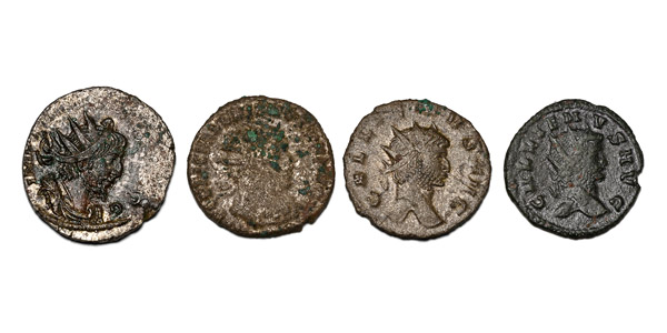 Group of Four [4] Roman BI Radiate Coins.
