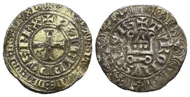 France, Kingdom. Philippe IV le Bel (the Fair) Gilt AR Gros Tournois.