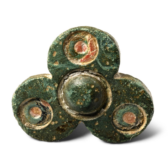British Celtic Enamelled Bronze Trefoil Mount