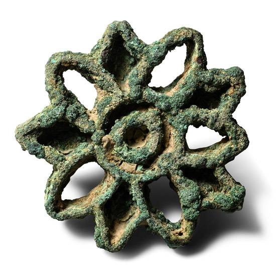 Large West Central Asian Bronze Star-Shaped Rosette Seal Matrix