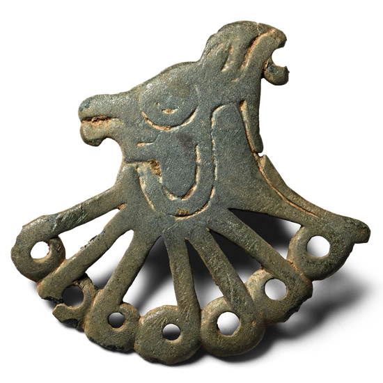 Large West Central Asian Bronze Decorative Bird of Prey Mount
