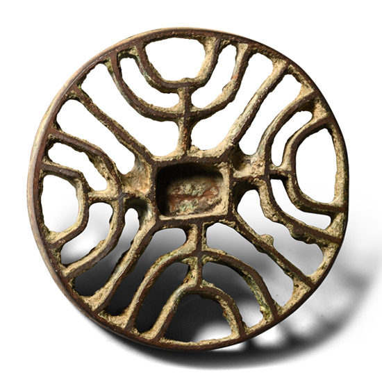 Large West Central Asian Bronze Seal Matrix with Cross of Trees