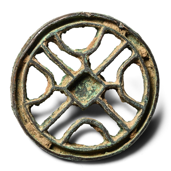Large West Central Asian Bronze Crescent Cross Seal Matrix