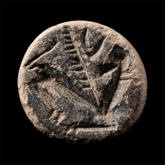Palestinian or Anatolian Brown Stone Stamp Seal with Sphinx