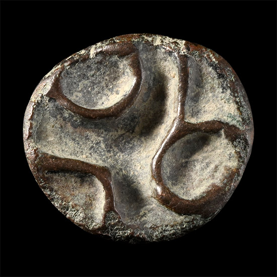West Central Asian Bronze Chess Piece Type Seal Matrix with Interlocking Design