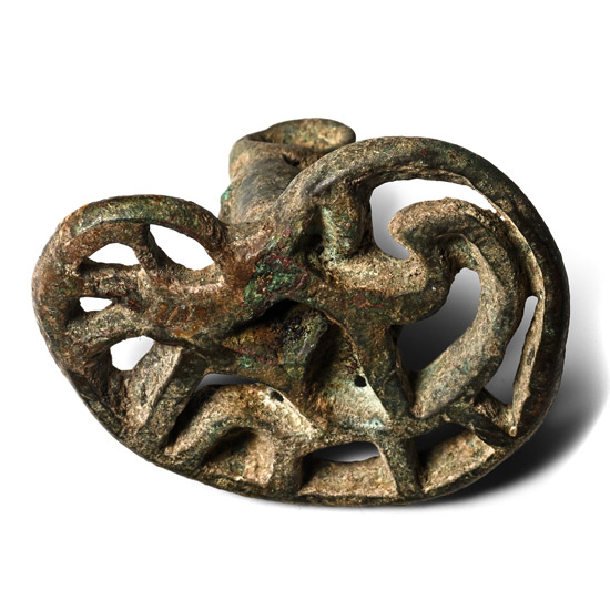 Large West Central Asian Bronze Ear-Shaped Seal Matrix