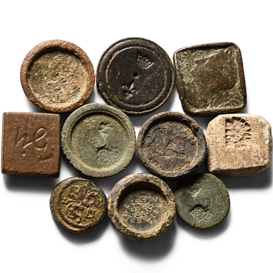 Post Medieval Bronze Coins and Trade Weight Group