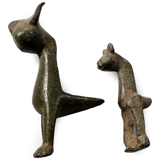 Western Asiatic Bronze Cat Protome Group