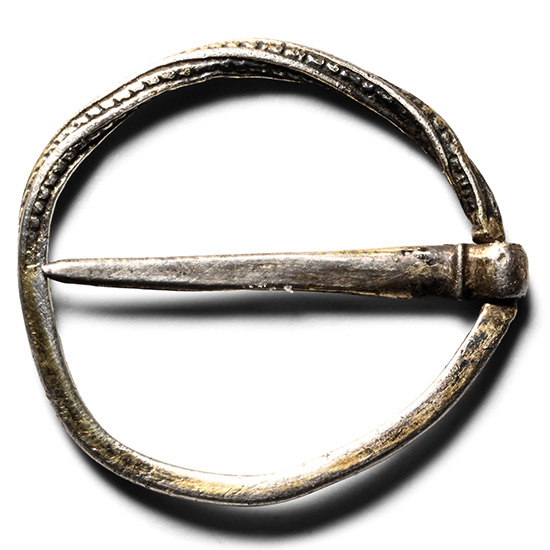 Medieval Silver Decorated Ring Brooch