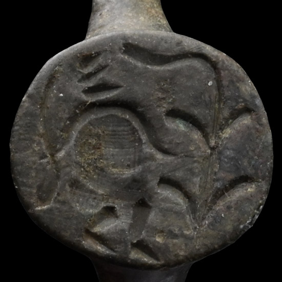 Roman Bronze Ring with Standing Figure and Tree
