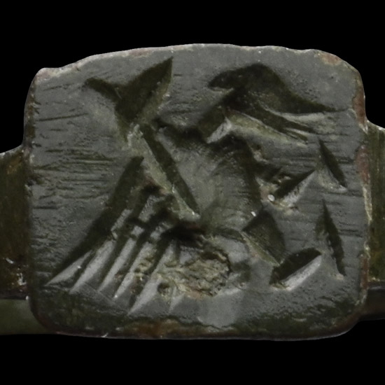 Byzantine Bronze Ring with Gryphon