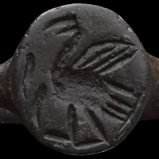 Roman Bronze Ring with Bird