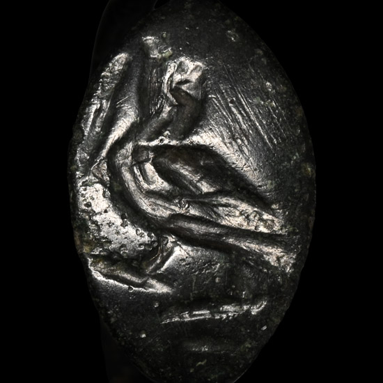 Greek Bronze Ring with Bird