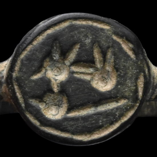 Merovingian Bronze Ring with Antelope Facing Right